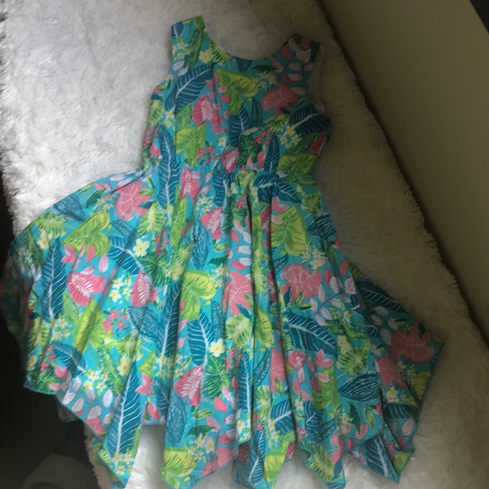 Tommy Bahama Kids Floral Dress - Blue, Green, Pink